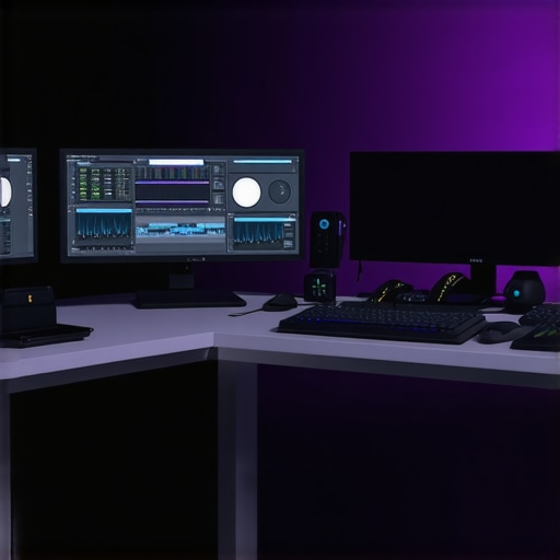 Modern editing workspace with cutting-edge hardware and accessories for professional creators.