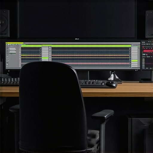 Modern editing workspace with high-end hardware, AI-enabled software, and professional-grade peripherals.