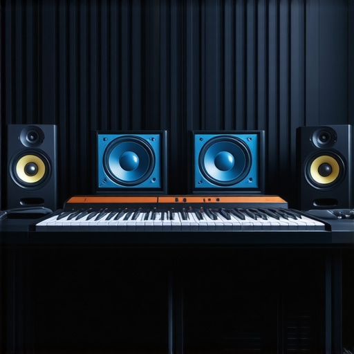 Modern audio studio featuring spatial audio hardware and AI tools