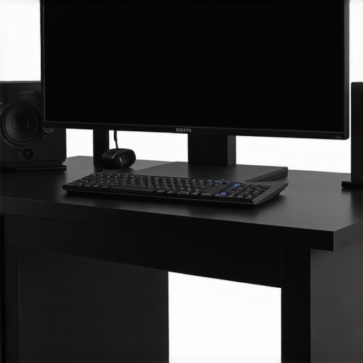 A portable editing workstation with 8K OLED monitor and advanced audio equipment