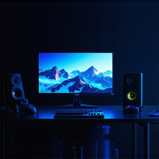 Futuristic editing studio with modular gear and HDR displays