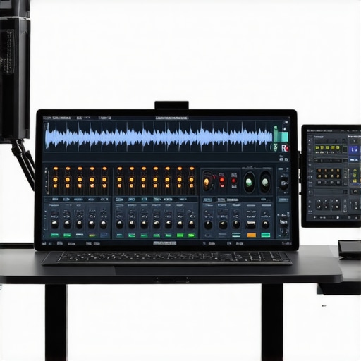 Screenshot of a 3D multisensory audio editing software showing multiple sound source placements.