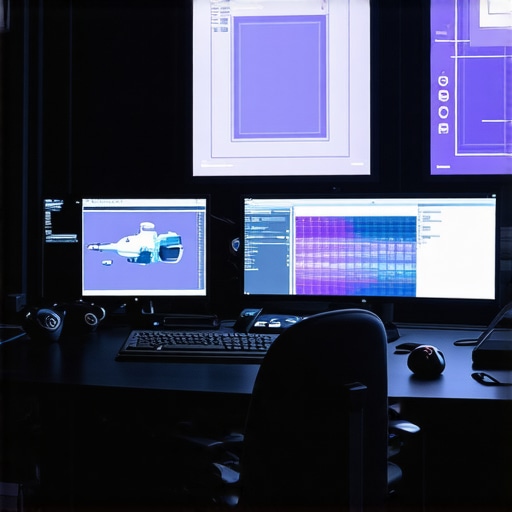 Futuristic Editing Accessories for 2024 High-tech editing station with holographic displays and ergonomic controllers