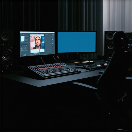 Modern editing workspace with advanced hardware and AI-powered devices