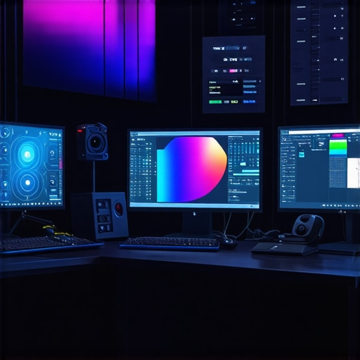 Modern editing suite with advanced hardware and AI tools emphasizing adaptability and precision