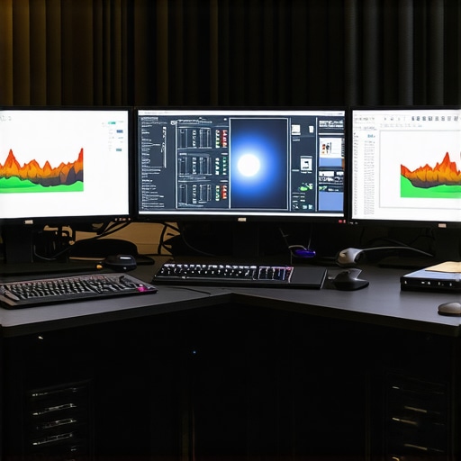 State-of-the-art Editing Suite A professional editing workspace featuring dual high-resolution monitors, color grading consoles, and sophisticated audio interfaces.