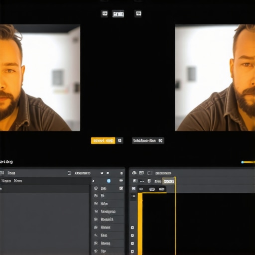 Advanced Neural Masking Hardware Setup High-resolution neural masking process with dedicated AI hardware in a professional editing studio