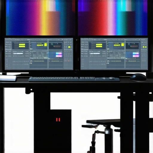 A futuristic computer hardware setup dedicated to neural network processing in high-resolution editing workflows
