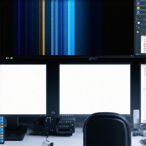 Next-Gen Editing Workspace A modern editing studio featuring advanced hardware and AI-powered control interfaces
