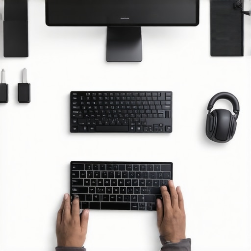 A professional editing station featuring personalized control devices, haptic feedback controllers, and sound-optimized monitors.