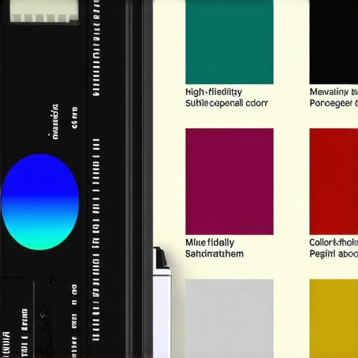 A professional calibration device measuring spectral colors in an editing studio.
