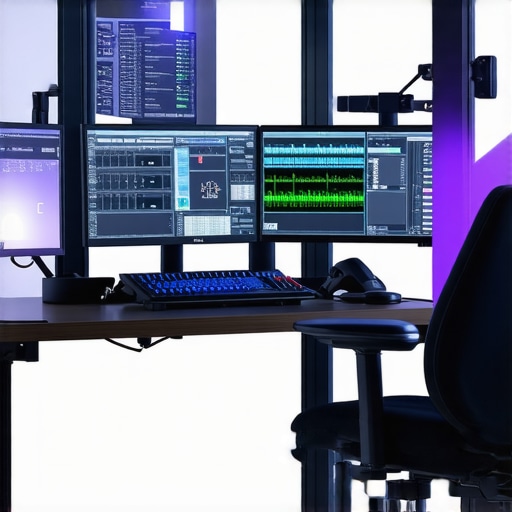 Professional editing workspace featuring advanced control surfaces and neural network interfaces
