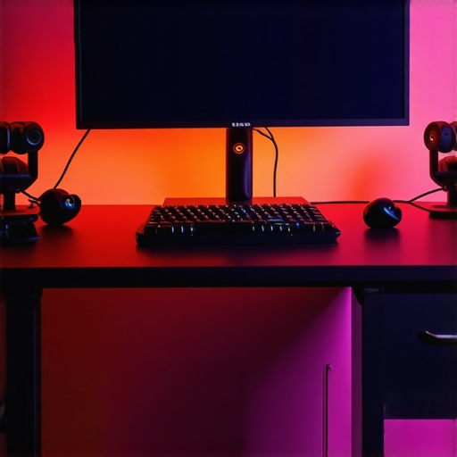 Optimal Editing Environment with Advanced Hardware Professional multimedia editing setup featuring haptic controllers and macro pads