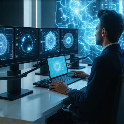 A user interacts with holographic editing controls through neural interface devices