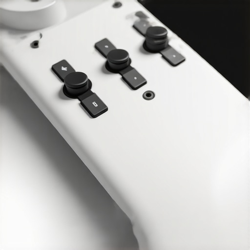 A professional editing workstation featuring advanced haptic sliders and neural interface panels