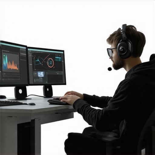 An image depicting a person using neural and tactile devices for digital media editing