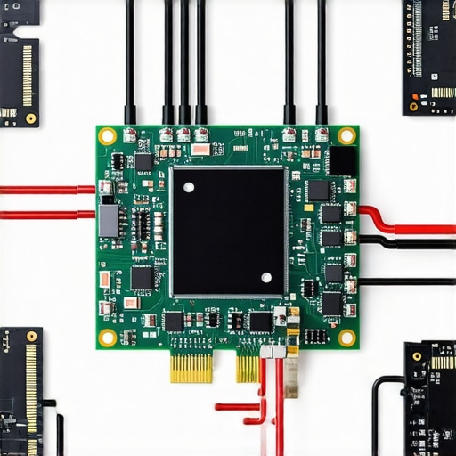 A sophisticated hardware setup featuring neural network processors and SSD storage in a professional editing studio.