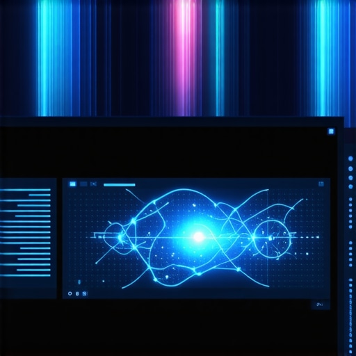 A high-tech editing setup with neural interfaces and holographic controls