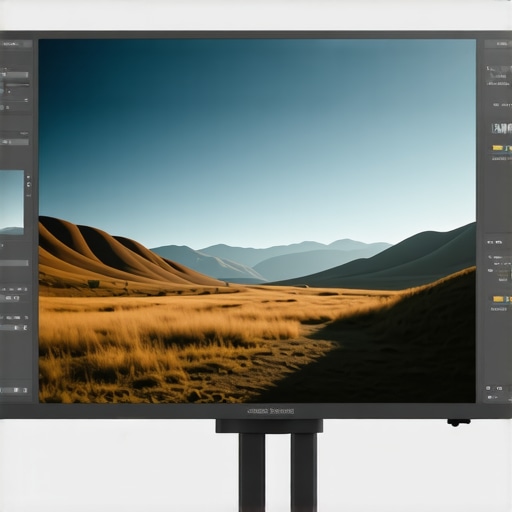 A monitor showing an image before and after AI enhancement, highlighting improved detail and sharpness.