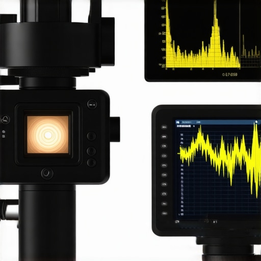 Camera equipment with exposure monitoring tools in a professional studio setting