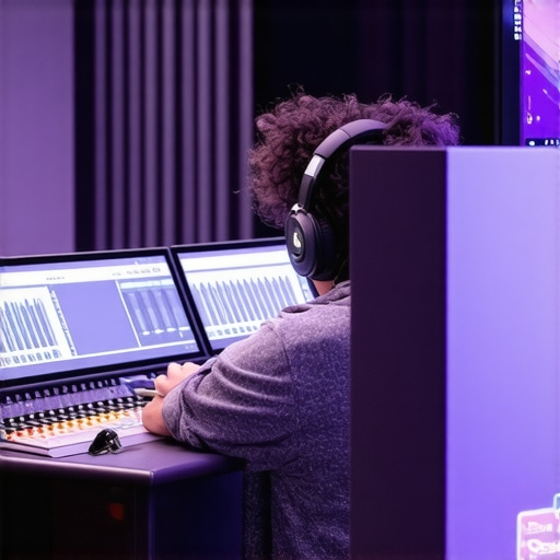 Audio engineer working on scripting macros in audio software