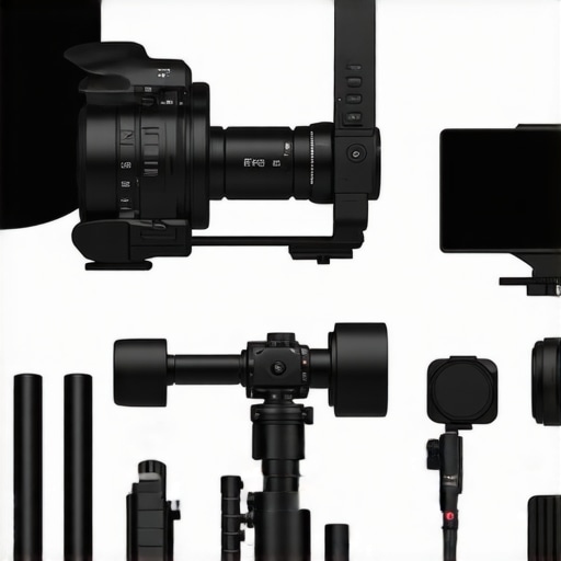 Cinematic outdoor shoot with professional gear in windy environment.