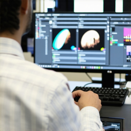 Editor working on motion tracking for complex scene transitions in cinematic footage.