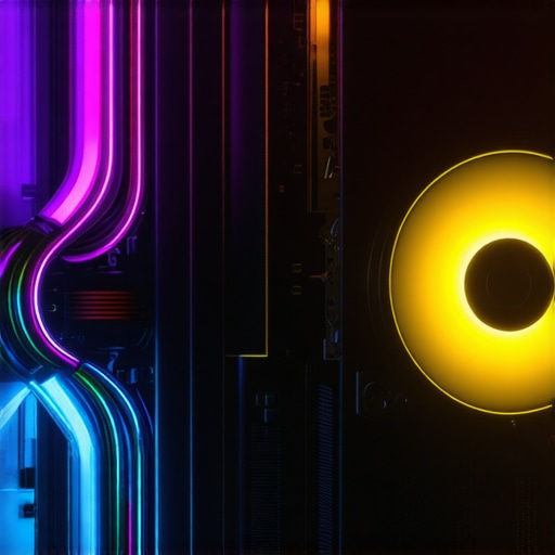 High-performance computer cooling system with RGB lighting and liquid cooling tubes