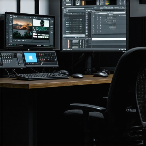 Professional editing setup with advanced hardware accessories