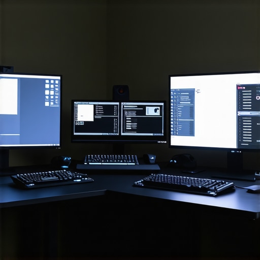 Modern editing suite featuring tactile feedback controllers and 8K displays