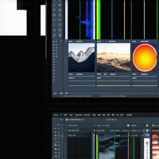 Close-up of a professional color grading monitor showing detailed color adjustments in a dimly lit editing suite
