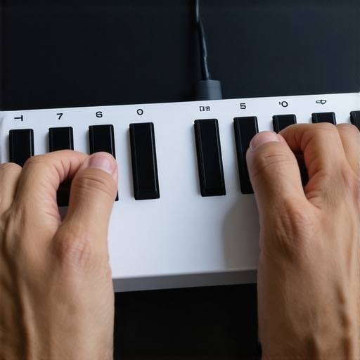 Close-up of a neural feedback device with tactile haptic feedback used by an editor