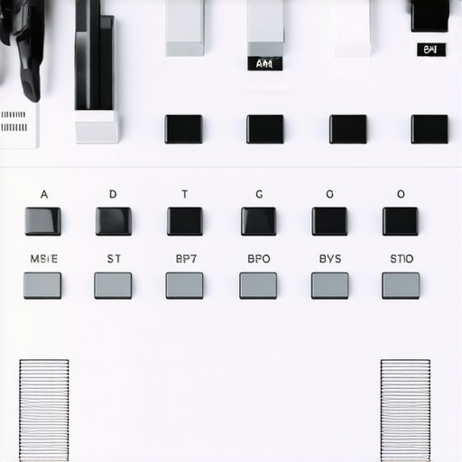 Futuristic video editing control panel with advanced hardware features