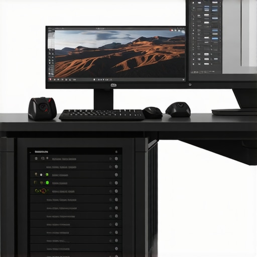 A modern workspace featuring tactile controllers and ultra-fast storage for professional editing.