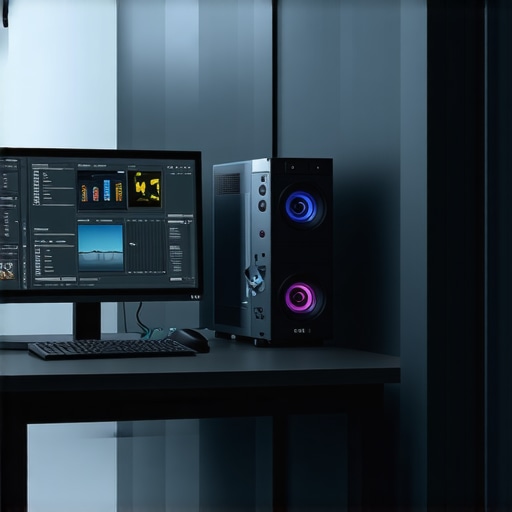 Advanced editing workstation featuring neural feedback mice, fast SSDs, and high-end GPU technology