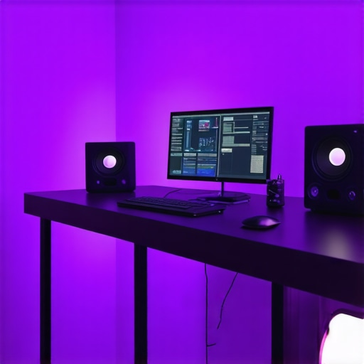 A high-tech editing studio featuring neural interfaces, holographic screens, and multisensory feedback tools.