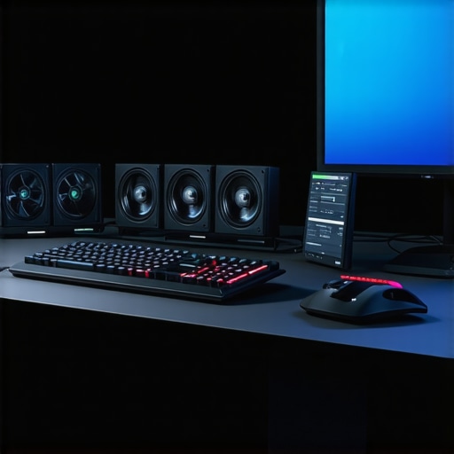 Futuristic editing workstation with advanced GPU and storage technology.