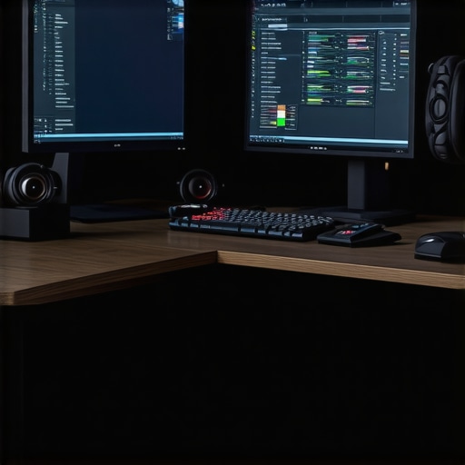 A professional editing station featuring ergonomic peripherals, a calibrated monitor, and organized workspace
