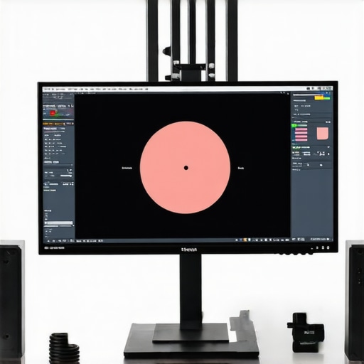 Calibrated high-end professional monitor displaying accurate colors in a studio environment.