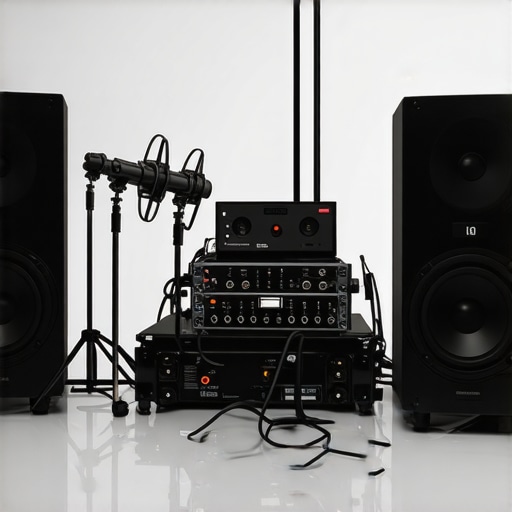 Binaural microphones and calibration tools for spatial audio optimization.