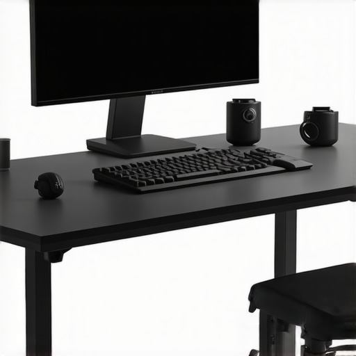 An advanced professional editing workstation with calibration tools and ergonomic devices.