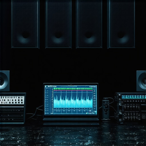 Advanced Acoustic Treatment in Modern Studios Photograph of acoustic panels and spectral analysis equipment in a recording studio