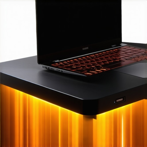 Advanced Cooling Solutions for Creative Laptops Laptop with cooling pad showing heat dissipation features.