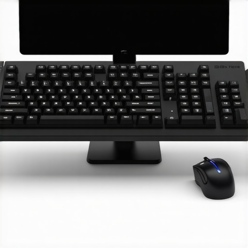 A professional editing station featuring programmable macro controllers, ergonomic furniture, and ambient lighting perfect for multimedia editing