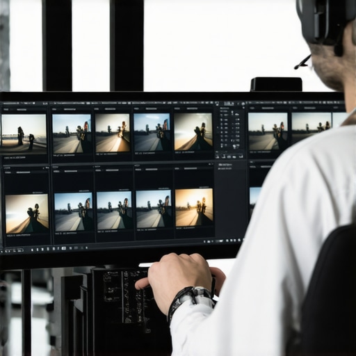 Advanced Mask Stabilization Techniques in Video Editing A technician adjusting multiple tracking points on a computer screen showing layered motion tracking for masks.