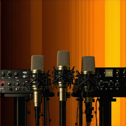 Advanced Multi-Mic Phase Alignment Setup Audiophile-quality multi-microphone recording environment with digital phase correction interfaces