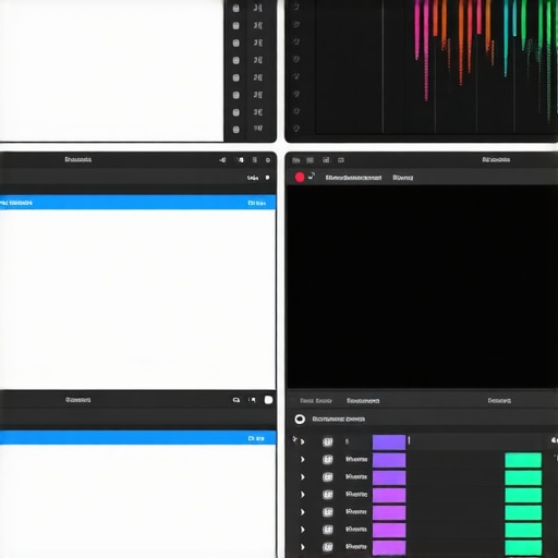 Screenshot of a professional editing software interface displaying layered audio and video tracks in synchronization.