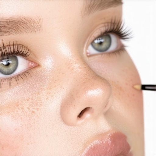 A meticulous digital artist editing skin textures with multi-layered tools on a high-resolution monitor.