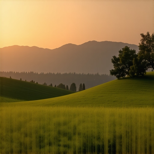 Landscape scene demonstrating fake depth of field with focus gradient
