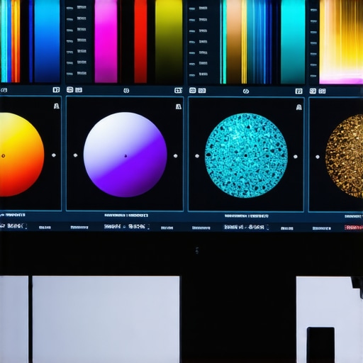 Monitor showing color scopes used for professional video color correction